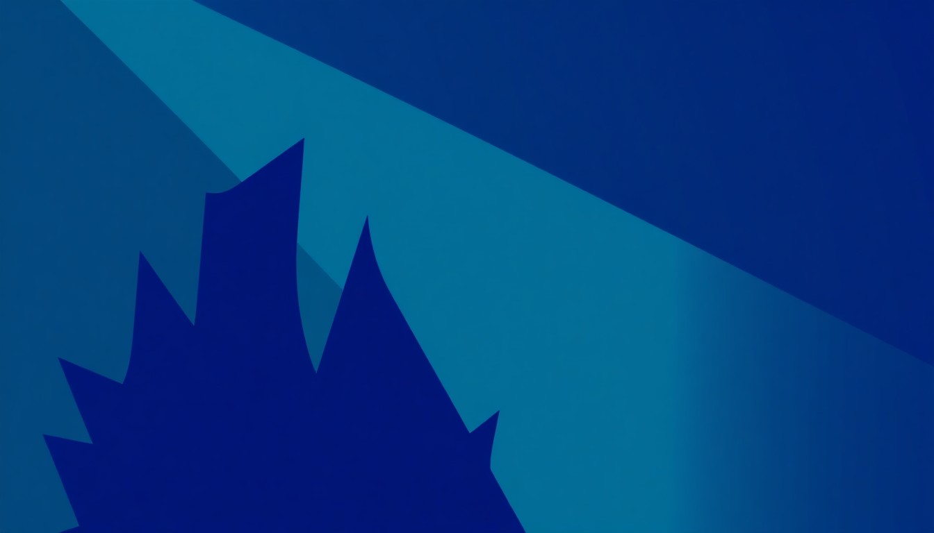 An abstract, minimalist illustration featuring sharp, angular shapes in deep blue, teal, and violet hues, conveying the contrasting moods and textures of a classical music performance.