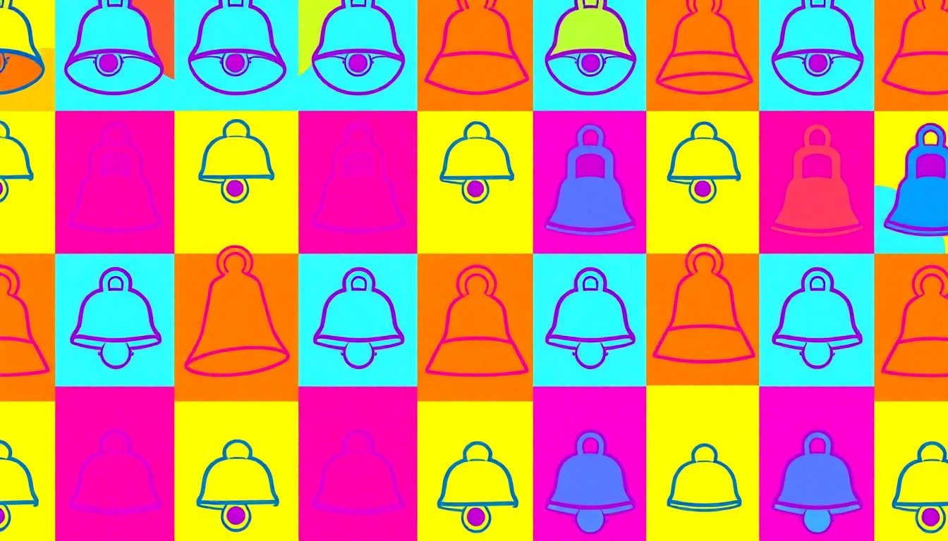 A bold, abstract grid of neon-colored school bell icons, representing the innovative education technology recognized by the EdTech Awards.