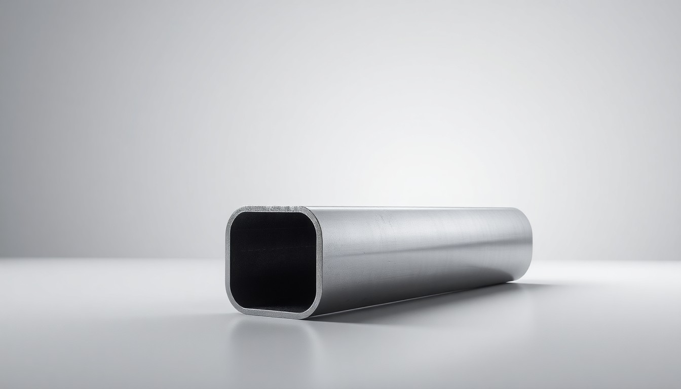 A highly detailed, photorealistic studio still-life photograph of a polished steel beam or industrial equipment component, arranged elegantly on a clean, monochromatic background and using dramatic lighting to convey the concept of industrial surface preparation and corrosion control.