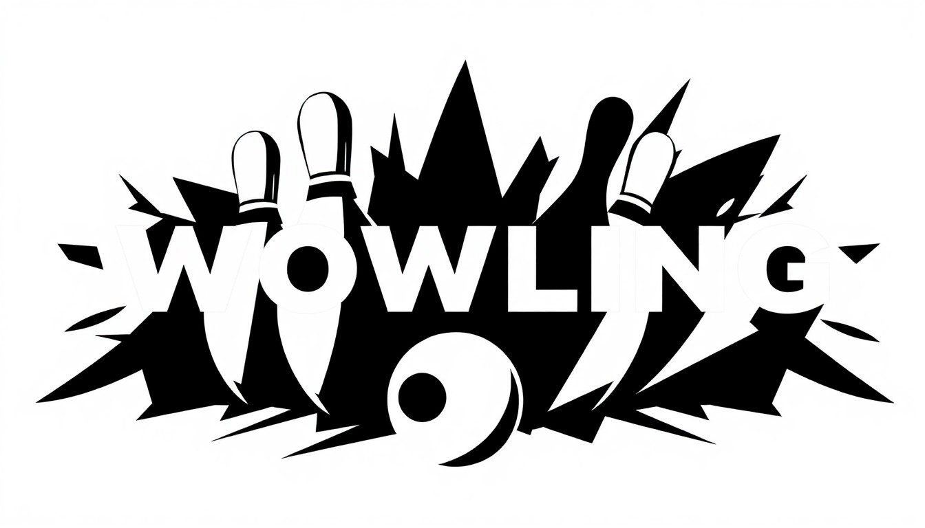 An abstract composition of bold, angular black shapes against a stark white background, conceptually representing the competitive energy and global diversity of the World Series of Bowling event.