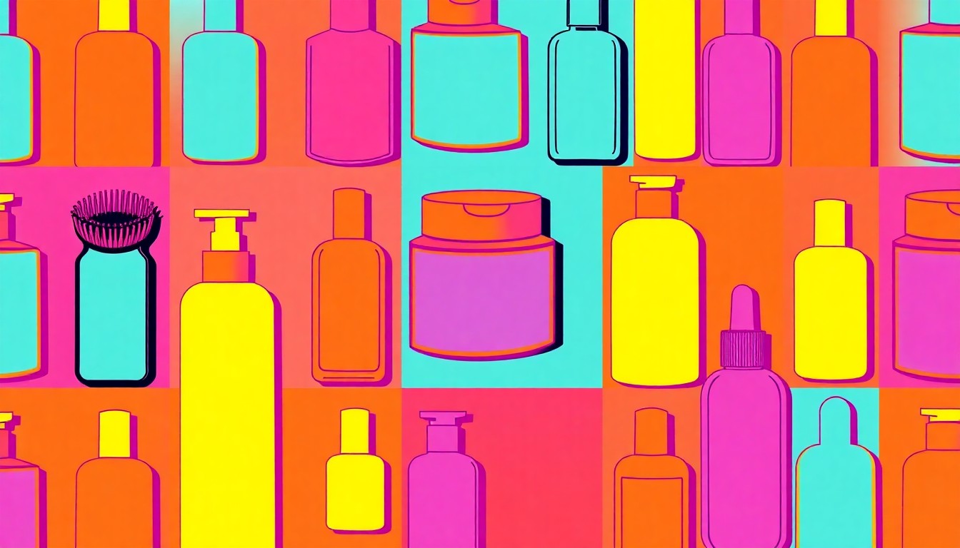 A vibrant, high-contrast silkscreen print of a facial cleansing brush repeated in a grid pattern, conceptually representing the streamlined and personalized skincare services offered by The Only Facial.