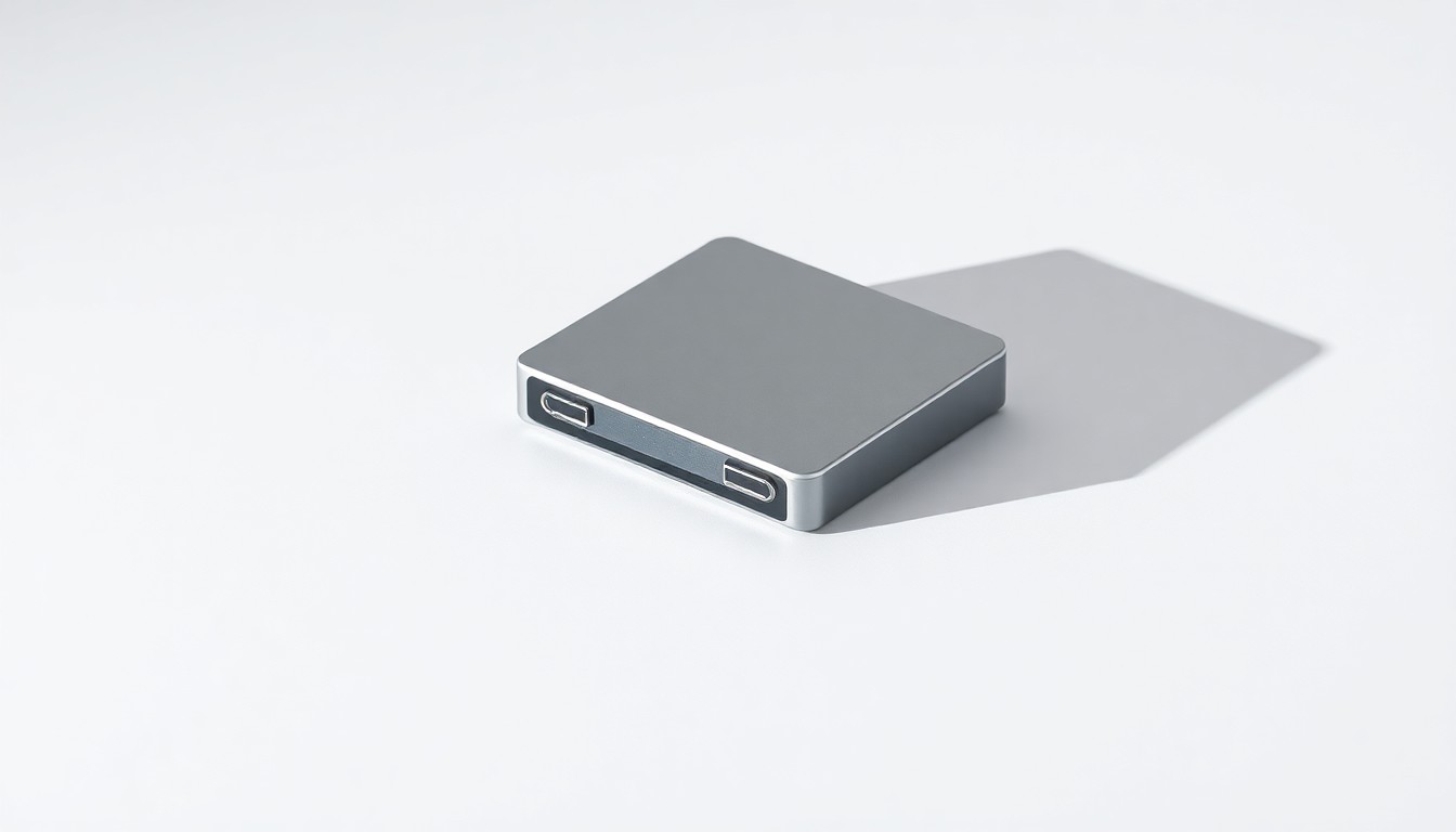 A photorealistic studio photograph of a silver autonomous vehicle sensor module resting on a clean white background, dramatically lit to showcase the advanced technology powering self-driving cars.