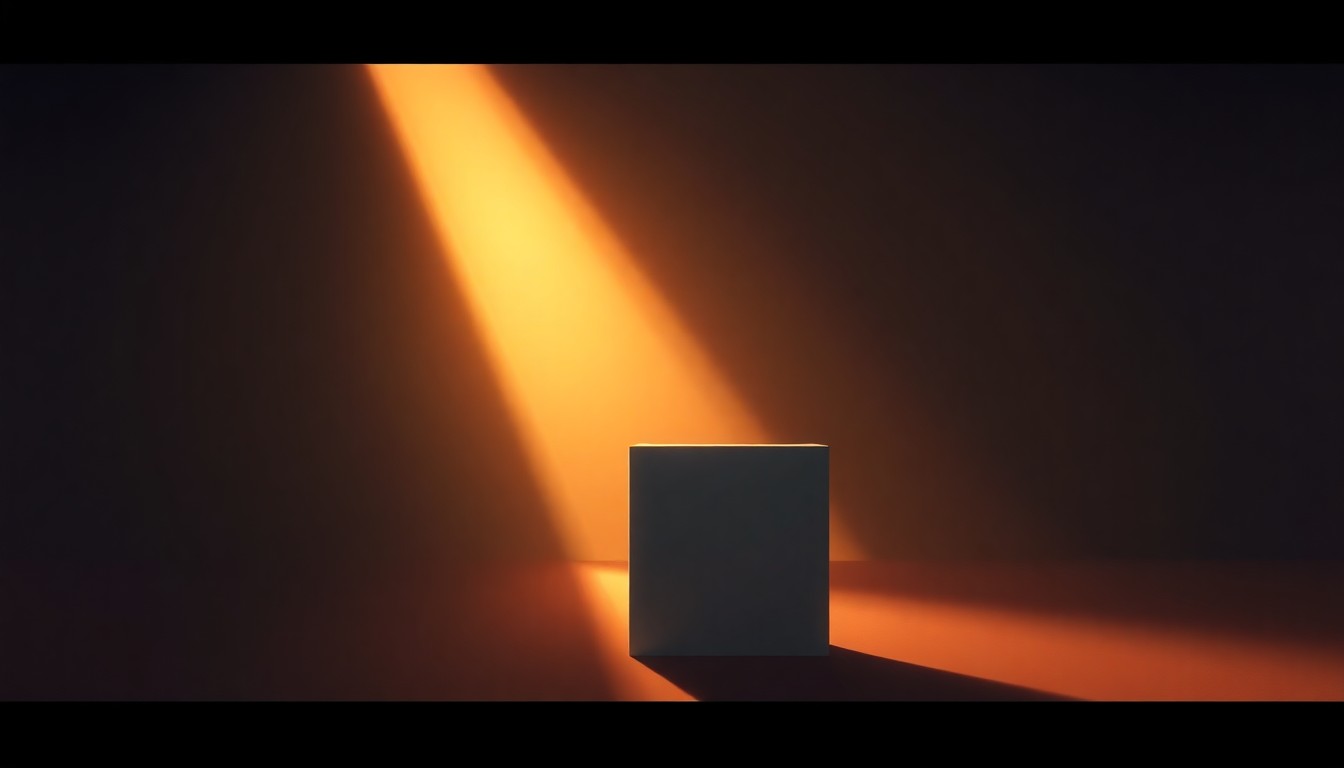 A serene, cinematic painting of a solitary ballot box in a dimly lit urban setting, with warm sunlight casting dramatic shadows, conveying the thoughtful nature of civic participation.