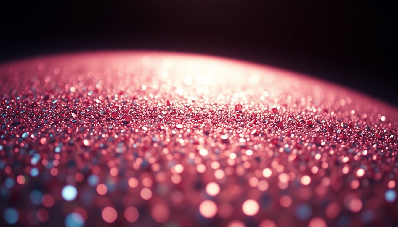 An extreme close-up of glittering, reflective sequins in a high-contrast, dramatic studio lighting setup, conceptually representing the glamour and luxury associated with the 'Sex and the City' franchise.