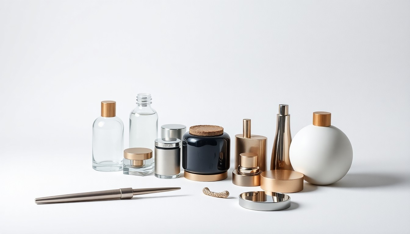 A high-end, photorealistic studio still-life photograph featuring a collection of premium, polished objects arranged elegantly on a clean, monochromatic background, conceptually representing the abstract business changes at the Electric Works development.