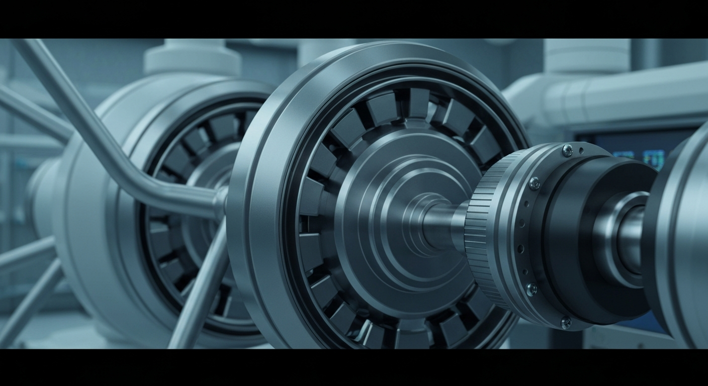 A close-up view of highly detailed, industrial-looking medical equipment and machinery, conveying the complex, high-tech nature of the healthcare industry without using any text or identifiable branding.