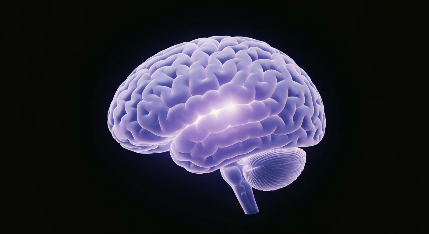 A translucent X-ray image of a child's brain, with the intricate neural structures glowing in shades of blue and purple, conceptually representing the complex mental health needs of neurodiverse individuals.