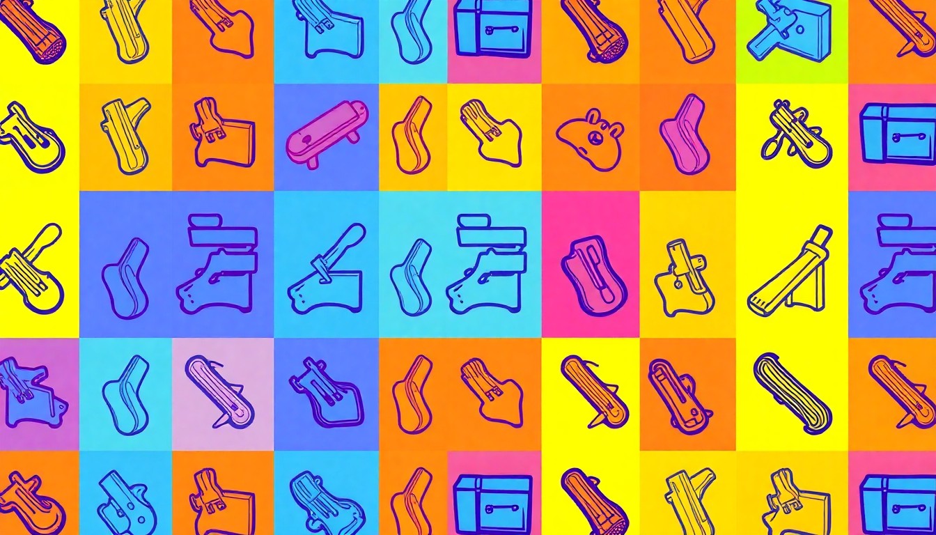 A high-contrast silkscreen print in neon pink, blue, and yellow featuring a repeated grid of a classic children's toy, conceptually representing the playful and imaginative spirit of Buchanan's poetry.