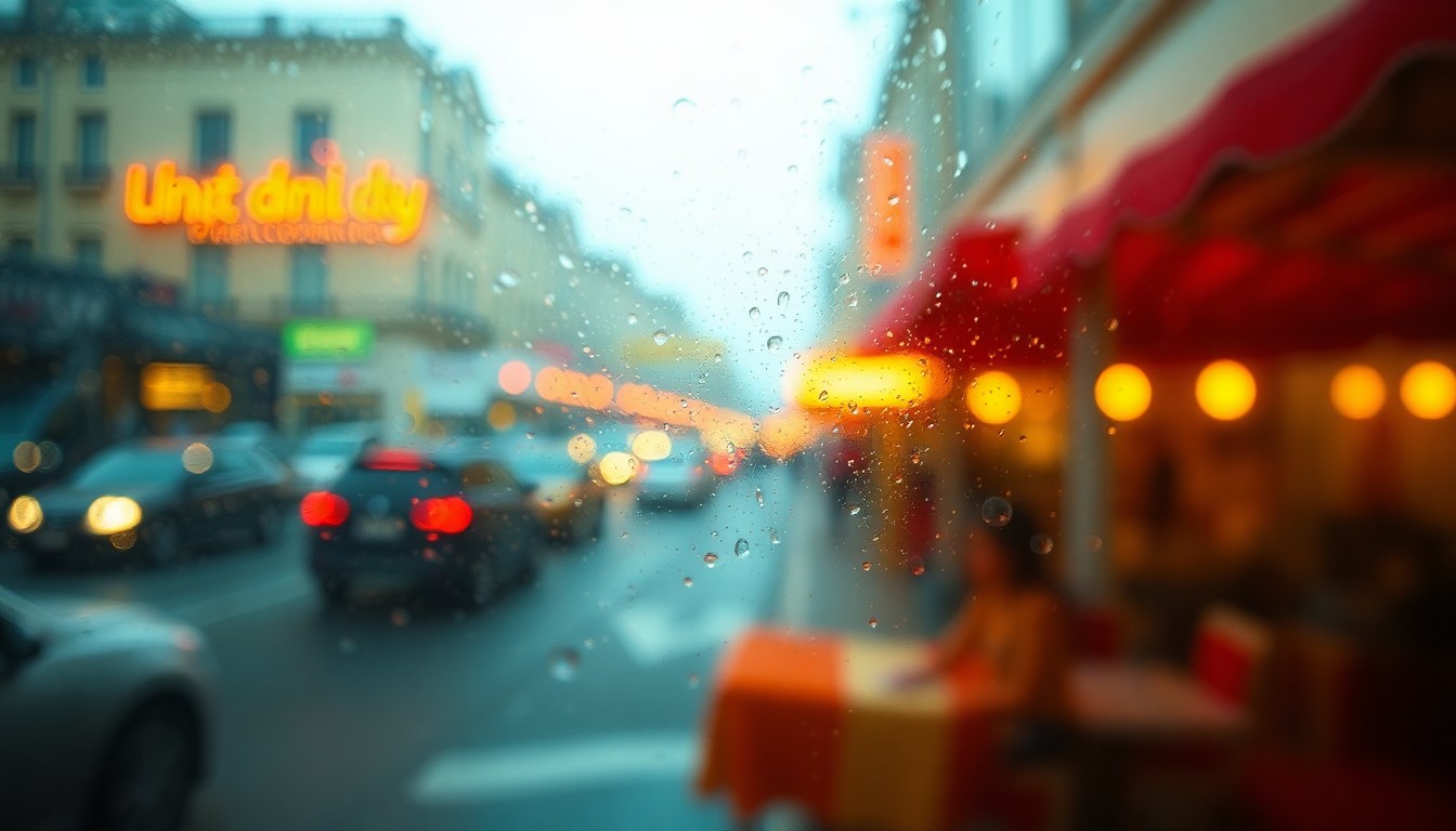 An abstract, out-of-focus image featuring soft, warm pools of color and light, conceptually representing the transition from one Southern California city to another.