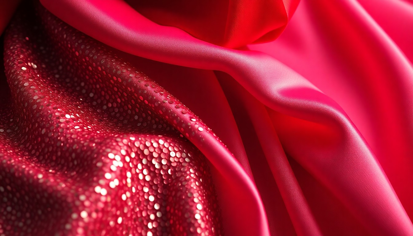 An extreme close-up photograph of shimmering pink and gold sequins, capturing the glamour and intimacy of Selena Gomez and Benny Blanco's married life.