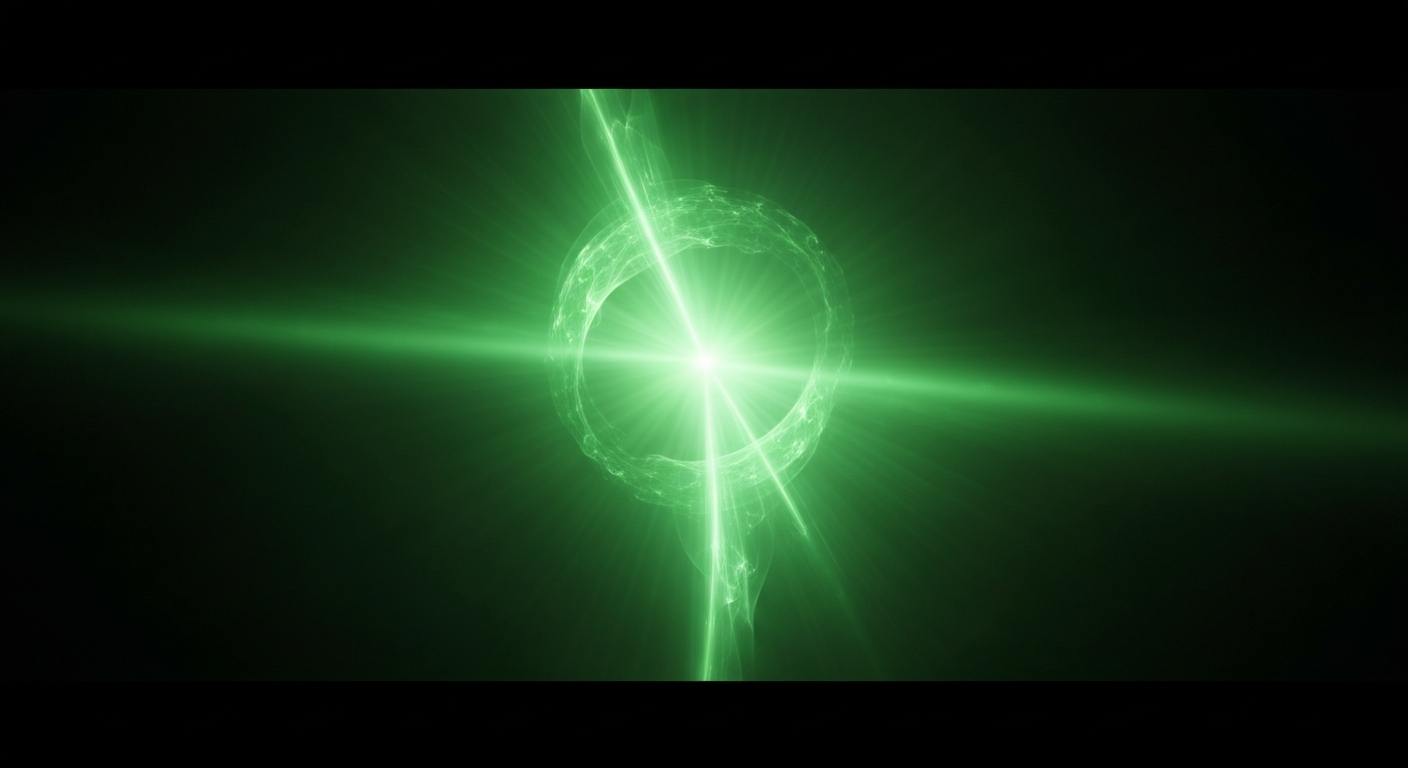 A highly detailed, translucent X-ray-style image showing the intricate internal structure of a human skin cell, with a faint blue-green glow emanating from within, conceptually representing the scientific advancements behind a new psoriasis drug.