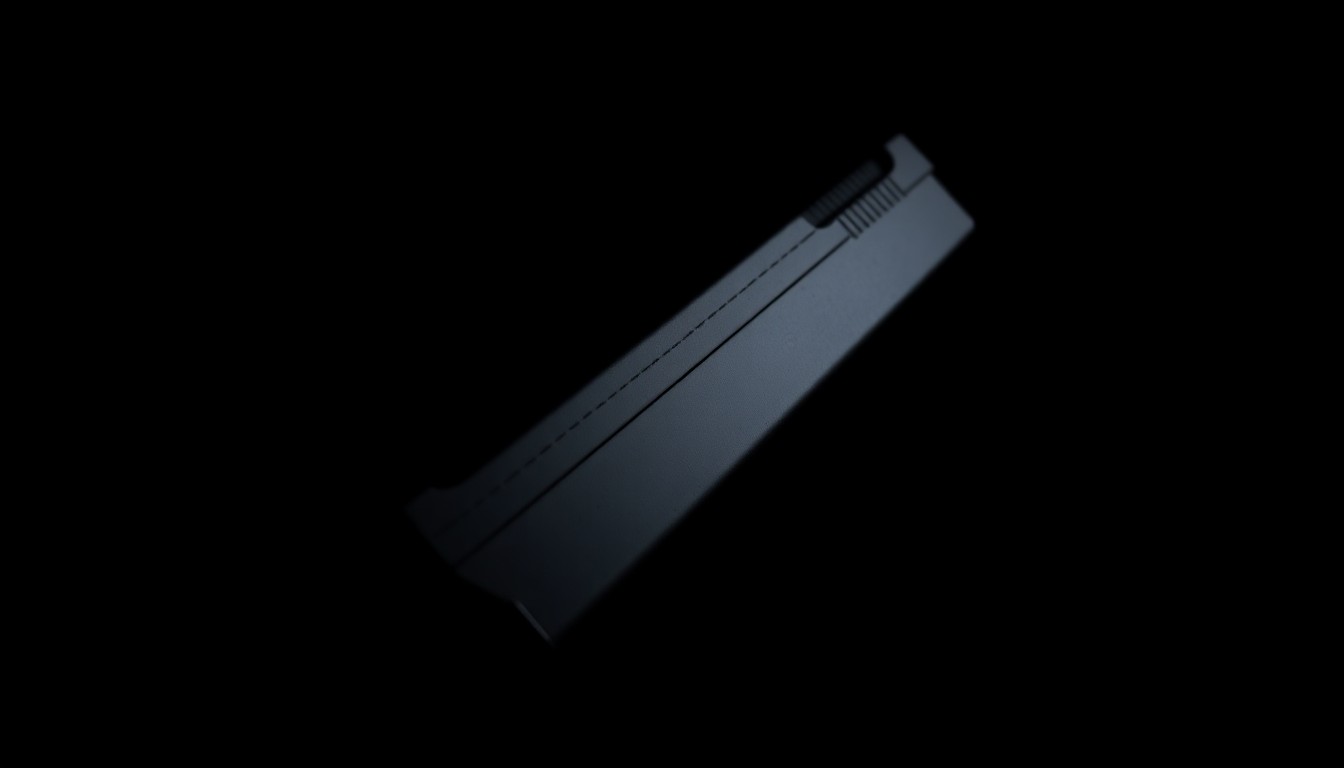 An extreme close-up of a handgun magazine reflecting a bright flash of light, conceptually illustrating the confiscation of a dangerous weapon.
