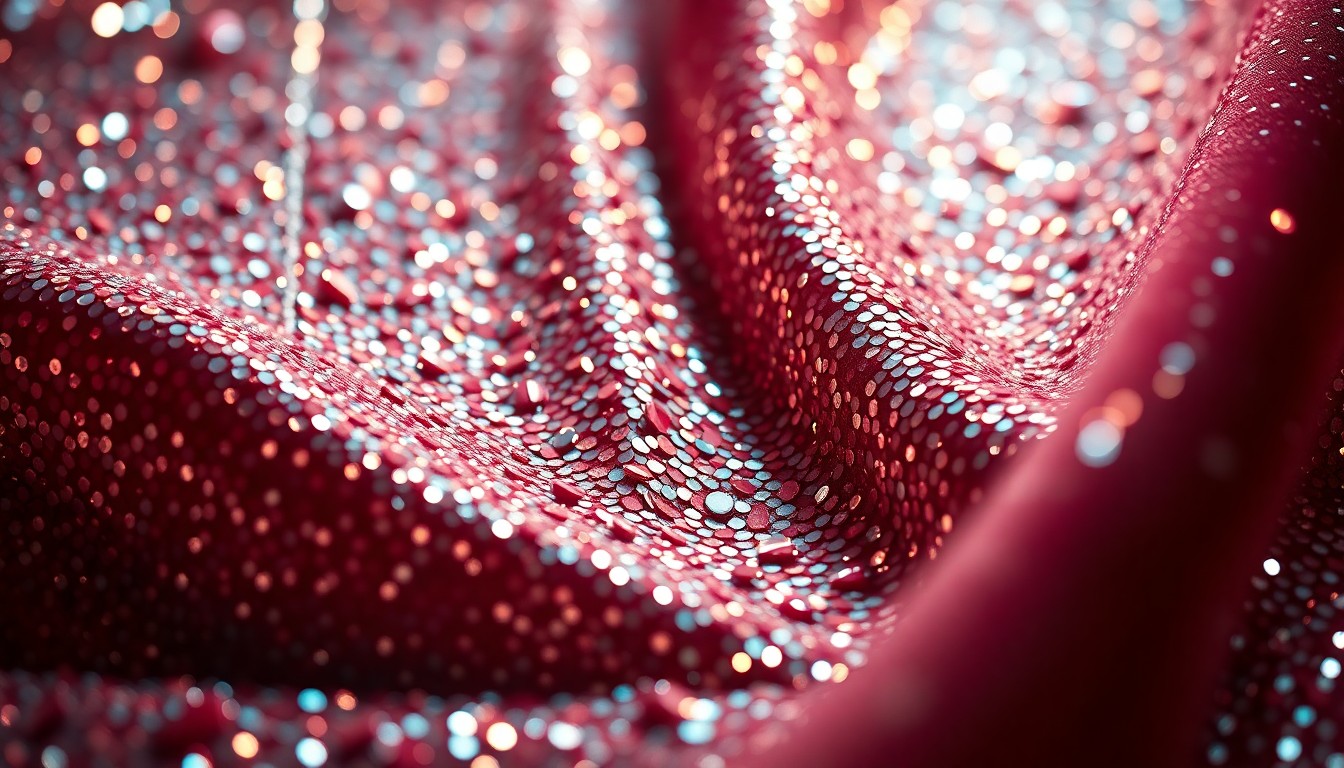 An extreme close-up of shimmering, high-contrast textures evoking the glamour and luxury associated with celebrity culture.