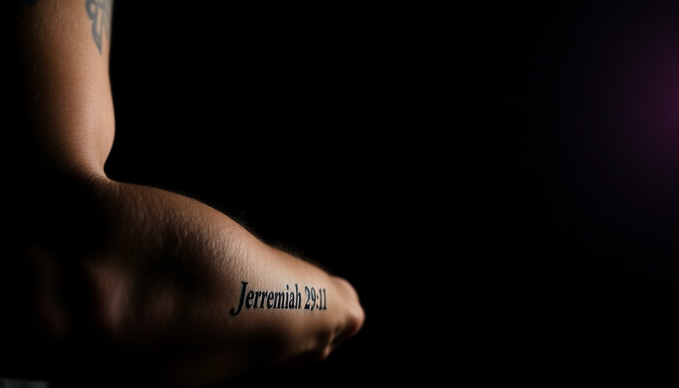 An extreme close-up photograph of a bruised and tattooed arm, the skin textured and the lighting stark, conceptually representing the aftermath of a serious car accident caused by drunk driving.