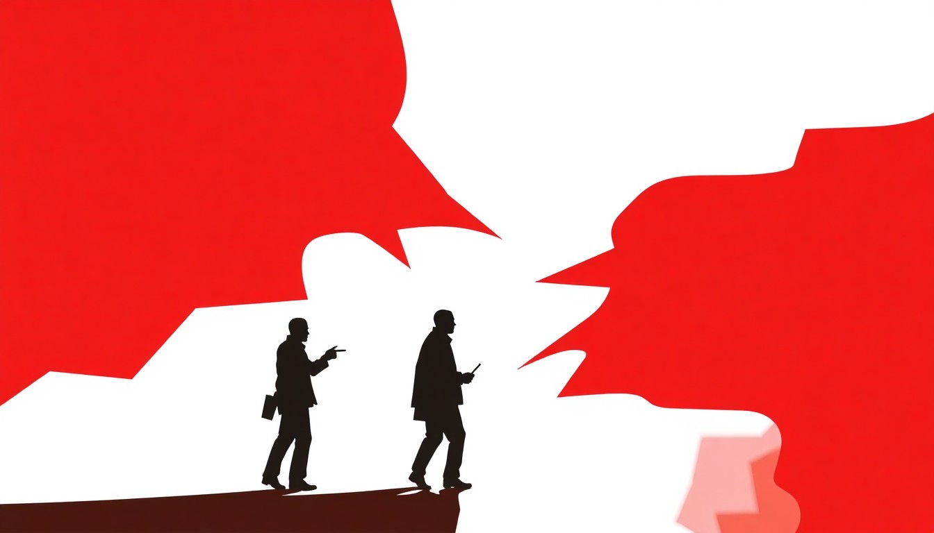 An abstract, minimalist composition using bold, jagged shapes and high-contrast colors to conceptually represent the tension between Kanye West's antisemitism and the backlash from sponsors and public figures.