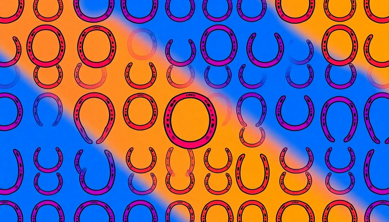 A boldly colored, abstract grid of stylized horseshoe icons, conceptually representing the prestigious industry recognition received by American Farriers Journal.