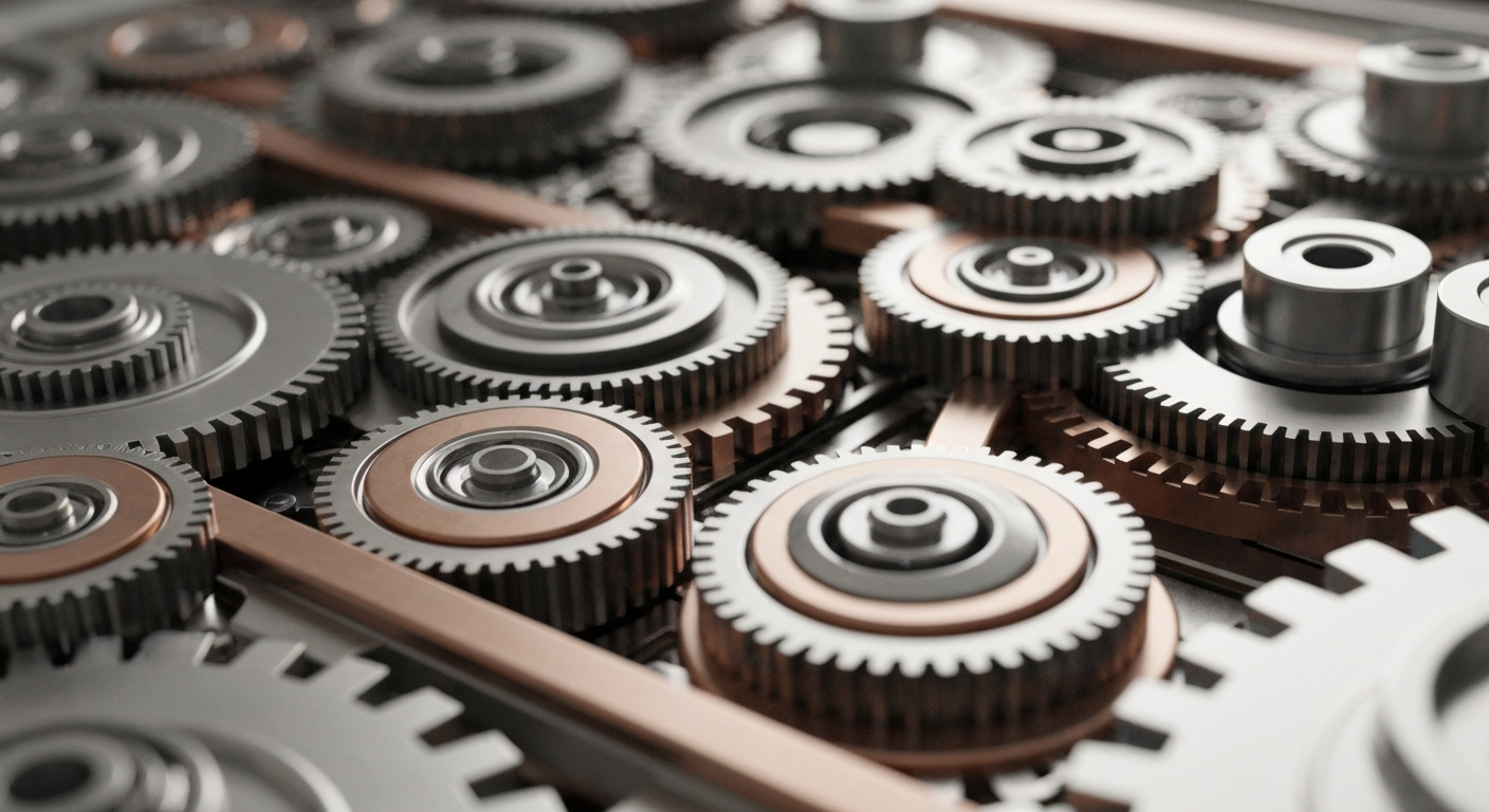 A cinematic close-up of intricate, industrial-looking machinery and gears, representing the complex inner workings of the digital asset ecosystem.