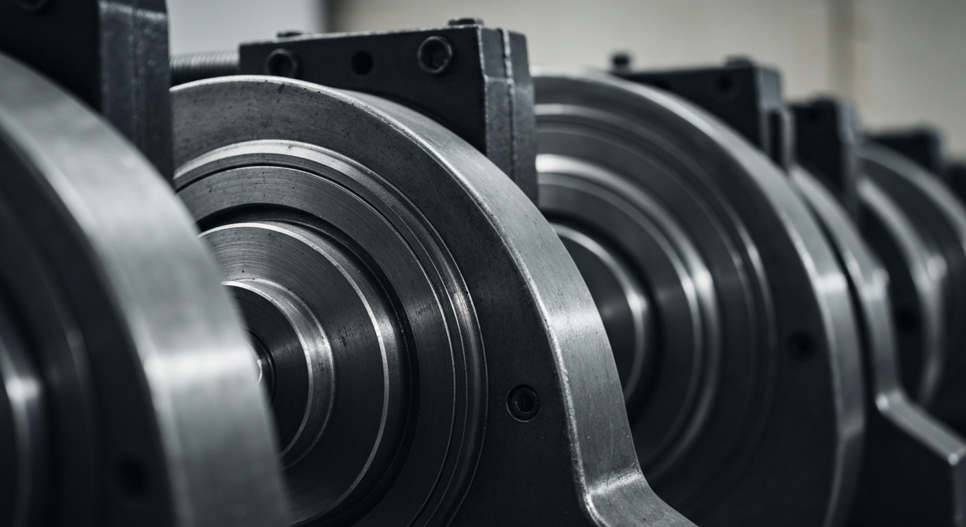 A highly detailed, cinematic close-up photograph of the gears, levers, and mechanisms of heavy industrial banking equipment, representing the physical security and stability of financial institutions.