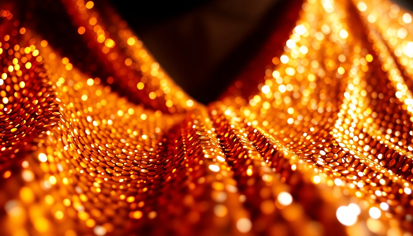 An extreme close-up of shimmering, glittering sequins captured in dramatic, high-contrast studio lighting, conceptually representing the luxury and glamour associated with Ronnie DeVoe's music career and financial success.