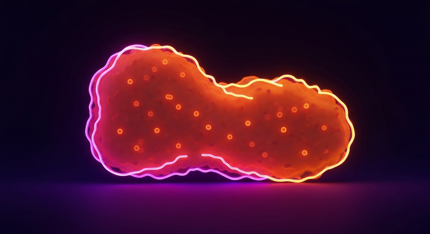 A minimalist, glowing neon outline of a dinosaur-shaped chicken nugget against a dark background, conceptually representing the retracted health alert over this product.