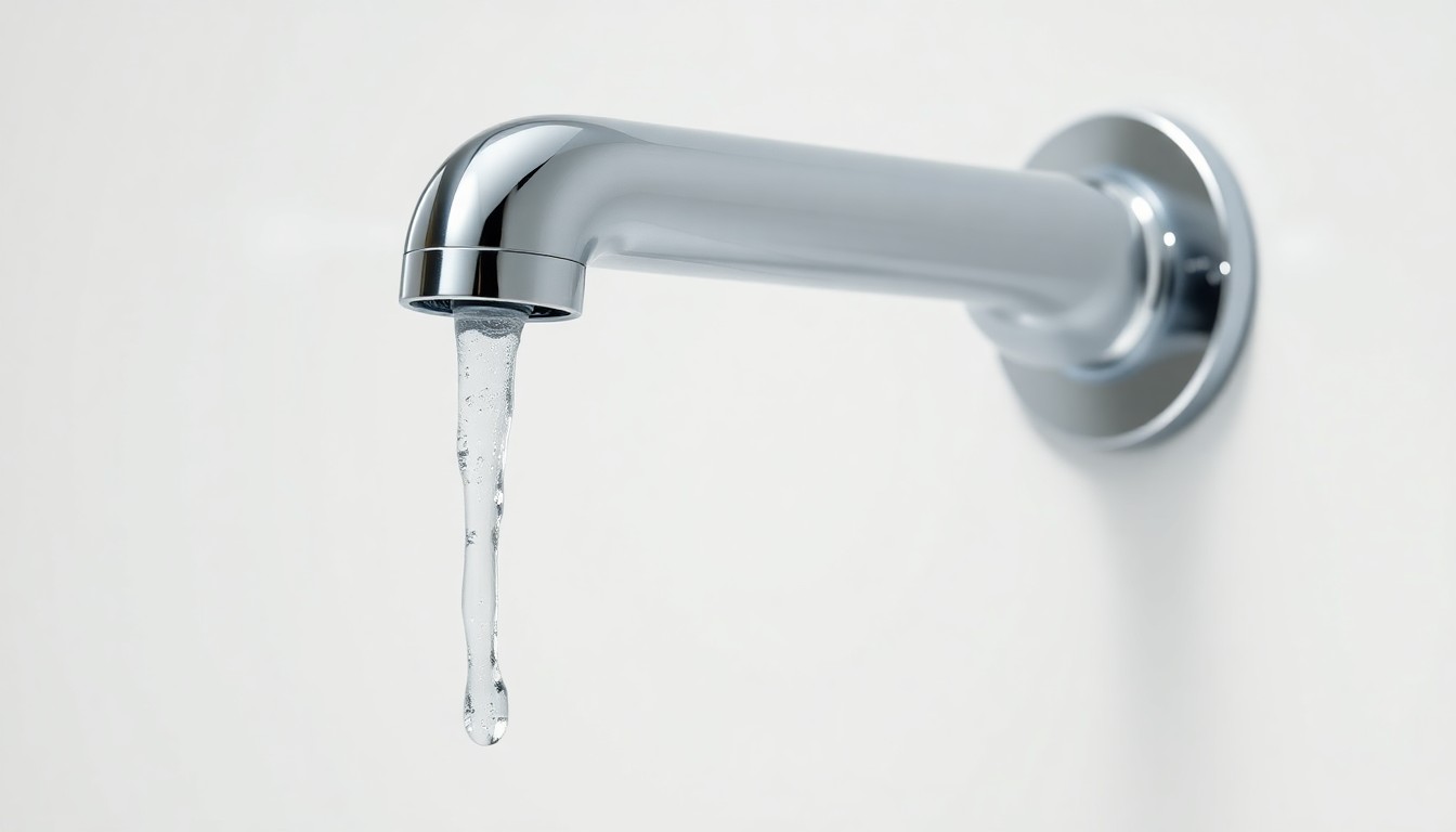 A minimalist, high-contrast studio photograph of a sleek, chrome-plated water faucet fixture against a plain white background, symbolizing the importance of clean, safe drinking water.
