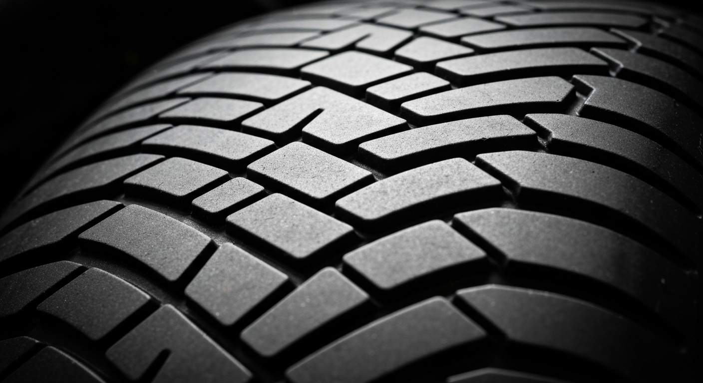 A close-up, high-contrast photograph showcasing the intricate textures and patterns of an automotive part, conveying the precision and craftsmanship of automotive engineering.