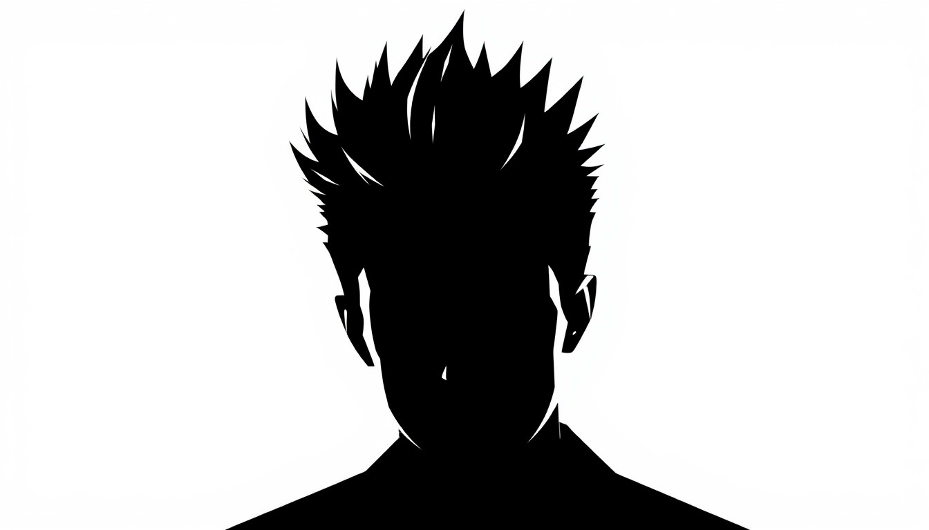 A striking black and white illustration depicting the iconic silhouette of Billy Idol's spiked hair and angular features, conveying the enduring appeal of the legendary rocker.
