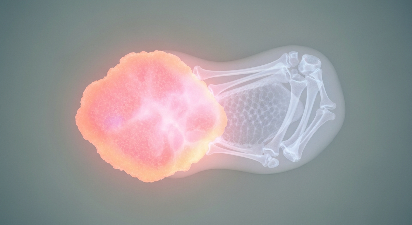 A translucent X-ray photograph of a chicken nugget, revealing its internal structure as glowing lines against a dark background, conceptually illustrating the investigation into a false positive lead test.