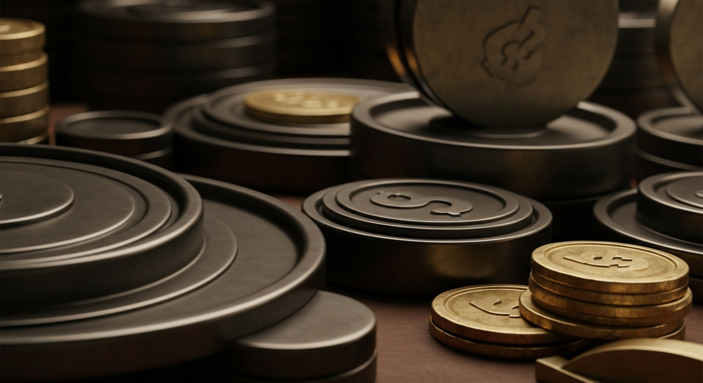 A highly detailed, black-and-white close-up image of the gears, levers, and other industrial components that would be essential to the operation of a gold mining and processing facility, conveying the tangible, physical nature of the financial opportunity represented by the Kinsley Mountain project.