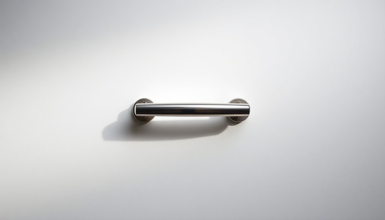 A close-up photograph of a highly reflective, premium metal door handle floating against a clean, monochromatic background, symbolizing the corporate governance issues at the heart of the Masonite shareholder lawsuit.