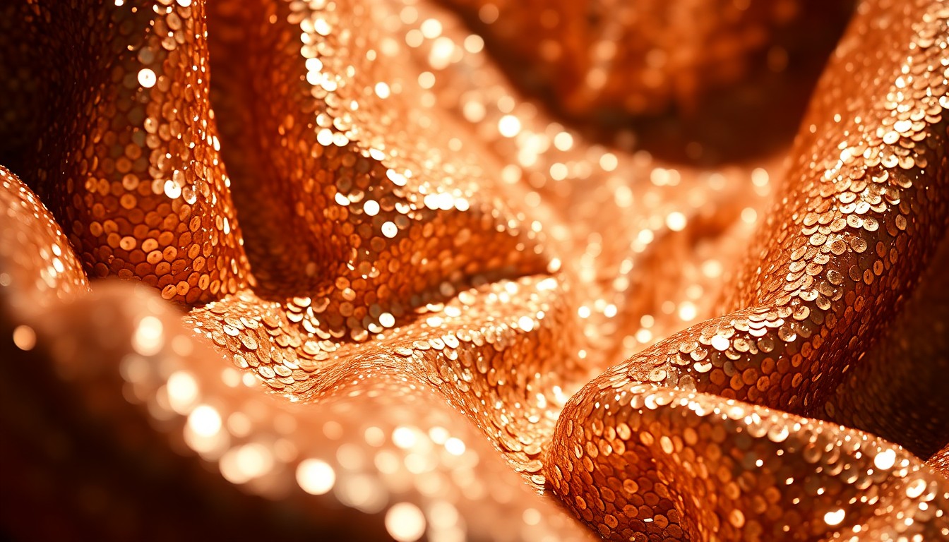 An abstract close-up photograph featuring a luxurious, high-contrast texture of shimmering sequins and crumpled velvet, evoking the timeless allure of classic Hollywood cinema.