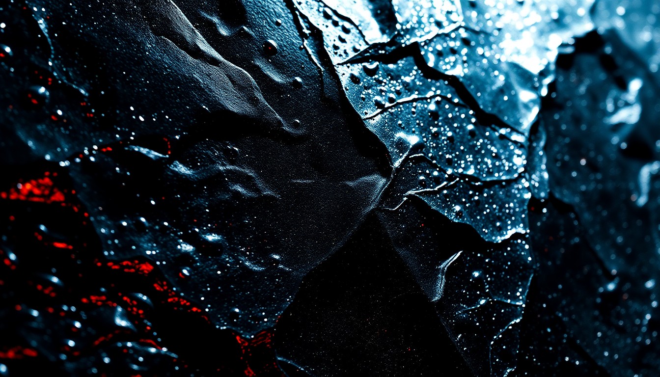 An abstract close-up photograph of a gleaming, metallic surface with dramatic shadows and highlights, capturing the high-tech, sci-fi aesthetic of the Dune franchise.