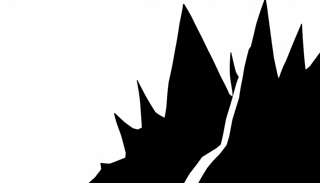 An abstract, minimalist illustration composed of bold, jagged black silhouettes and stark white negative space, conceptually representing the collaborative nature of the new song 'Just Believe' between country singer Bailey Zimmerman and Christian artist Brandon Lake.