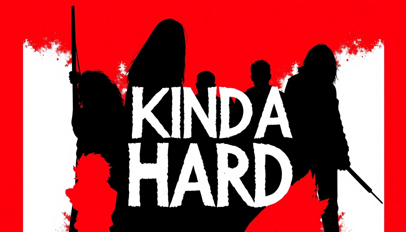 A bold, graphic composition of stark black silhouettes and high-contrast solid colors like red and white, abstractly representing the experimental rock and metal sound of Bilmuri's new album.