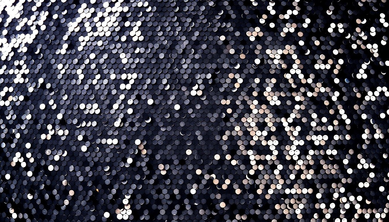 An extreme close-up of a shimmering, high-contrast sequin texture in dramatic studio lighting, conceptually representing the glamour and celebrity culture surrounding Britney Spears and her family.