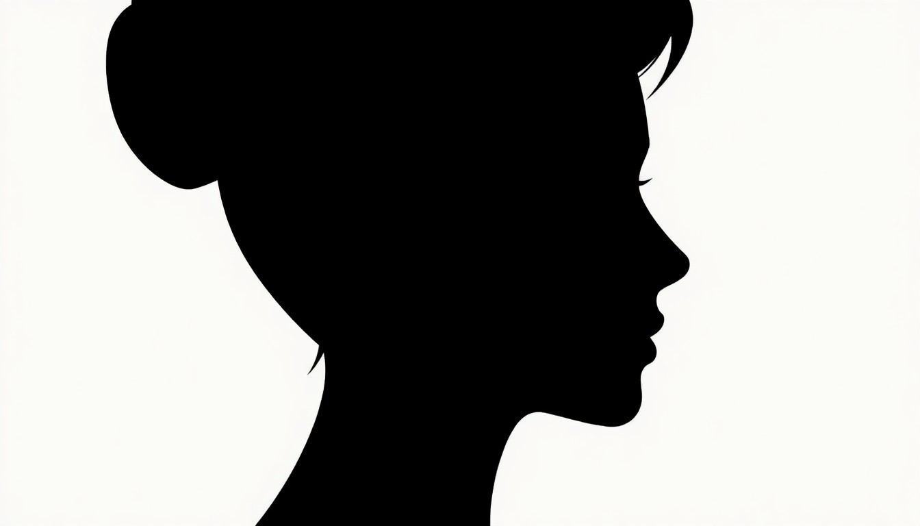 A minimalist, abstract illustration featuring a stark black silhouette of a woman's head in profile, bisected by a single jagged white line, conveying the idea of privacy being shattered or lost.