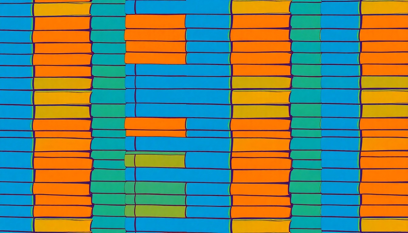 A vibrant, abstract grid of stylized textbooks in bold, overlapping colors, conceptually representing the academic rigor and interdisciplinary focus of the Eller College of Management.