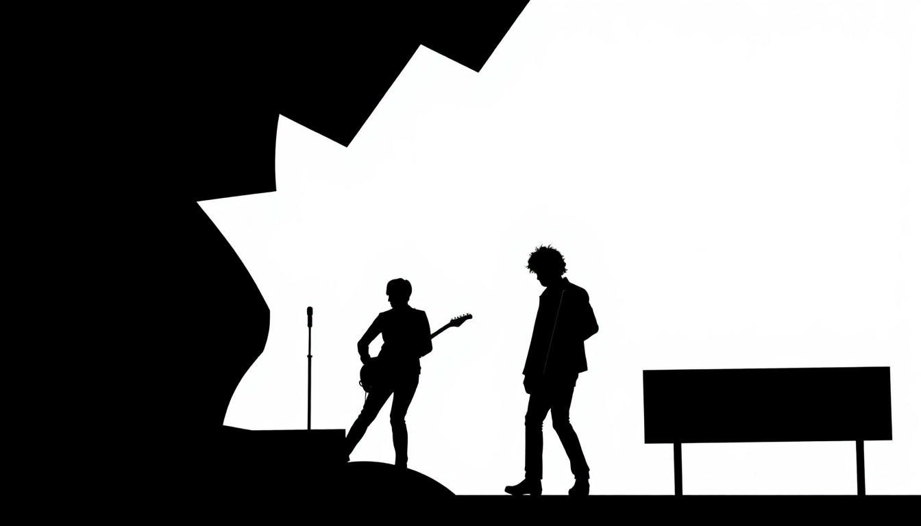 An abstract composition of jagged, overlapping black silhouettes against a bright red background, conceptually representing the indie rock band The Strokes and their new music.