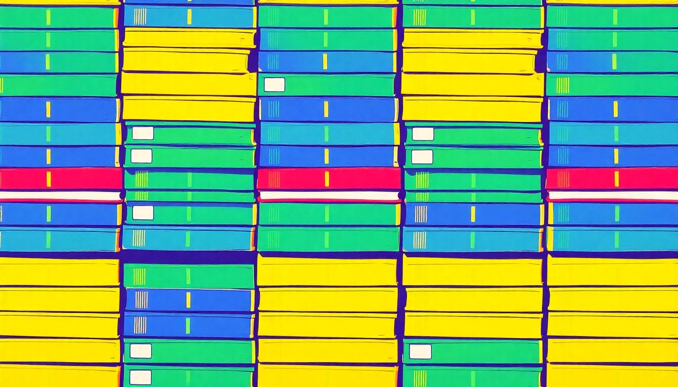 A bold, colorful silkscreen-style illustration featuring a repeating grid of stylized school textbooks in shades of blue, green, and yellow, capturing the educational focus of the Dassel-Cokato school board's work.