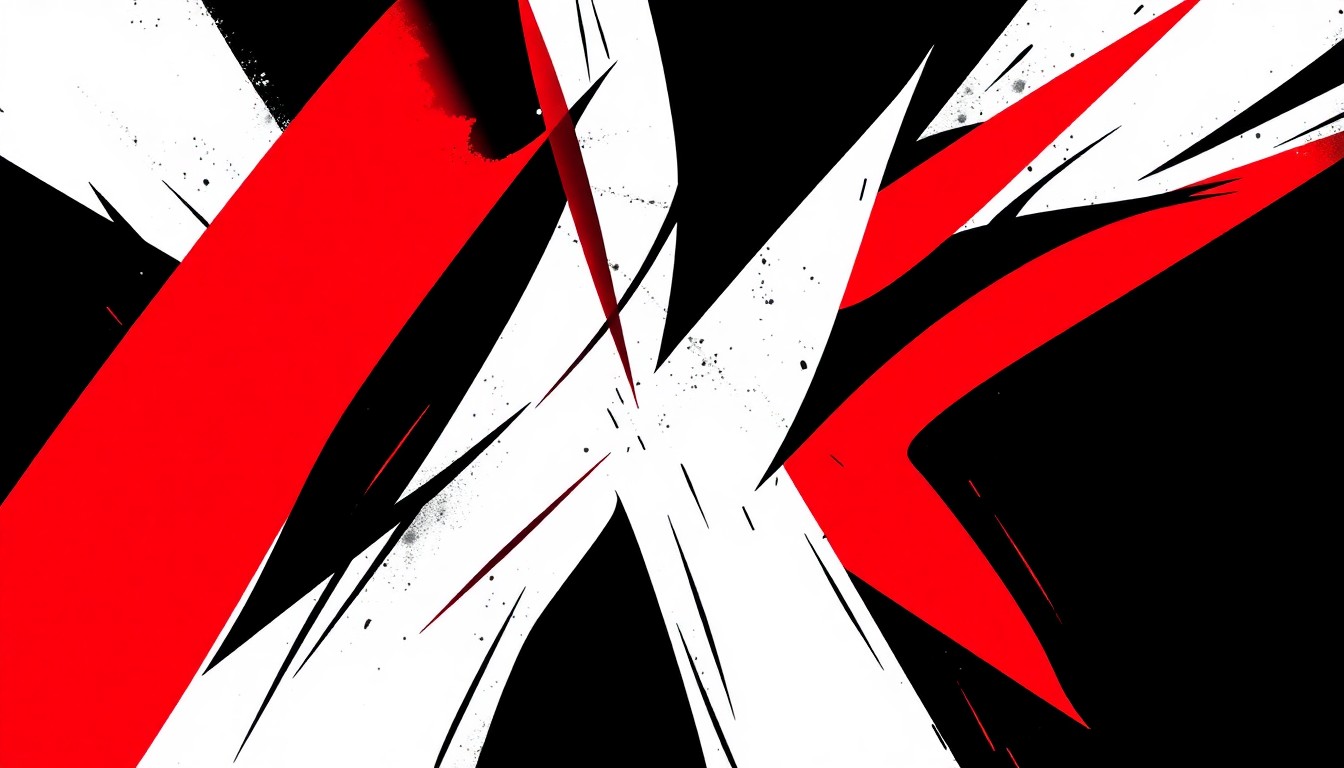 An abstract, minimalist illustration featuring bold, jagged black shapes against a stark white background, conveying the tension and drama of a reality TV scandal.