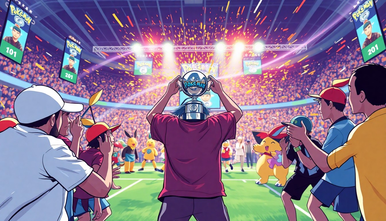 A cubist-style painting depicting a Pokémon Go match, with sharp, overlapping geometric planes representing the raw energy and tension of the competition.