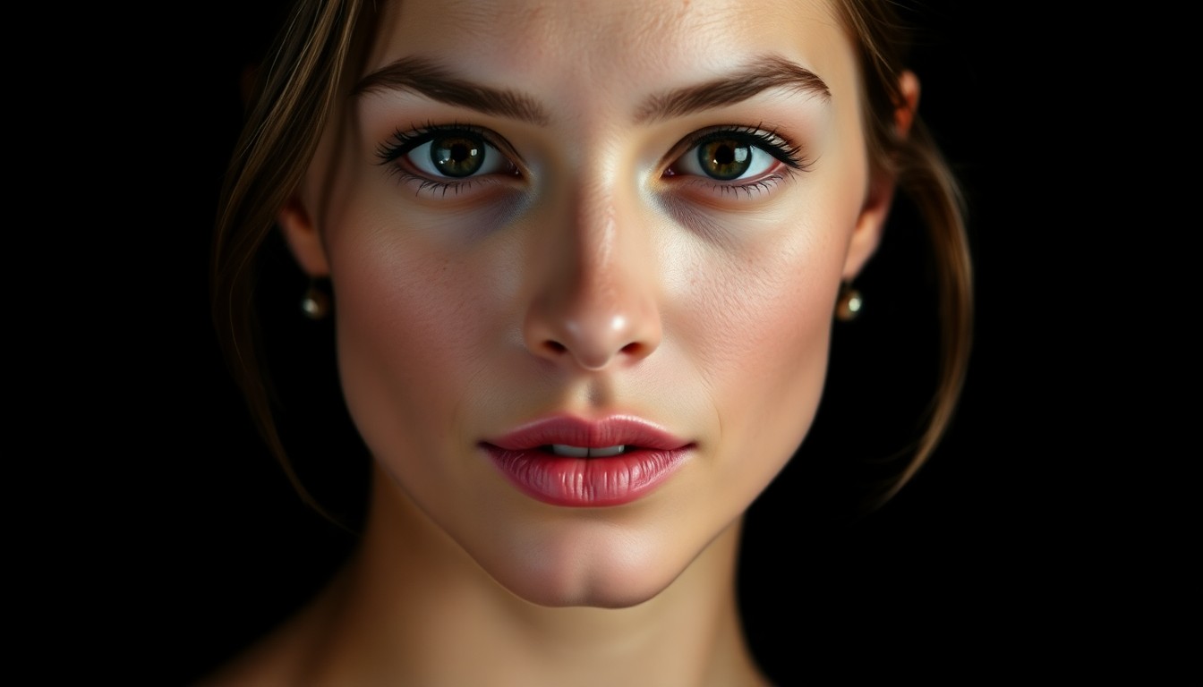 An extreme close-up photograph of Livvy Dunne's face in dramatic, high-contrast studio lighting, capturing the intensity and glamour of her transition from gymnastics to acting and modeling.