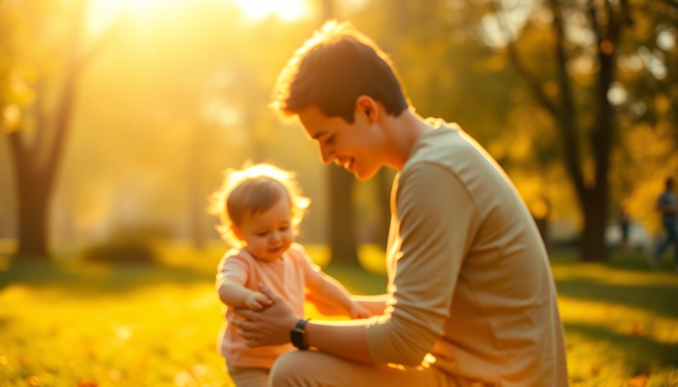 An abstract, impressionistic photograph of a parent and child playing together in a park, with soft, blurred pools of warm light and color creating an intimate, dreamlike atmosphere that captures the emotional tone of child abuse prevention efforts.
