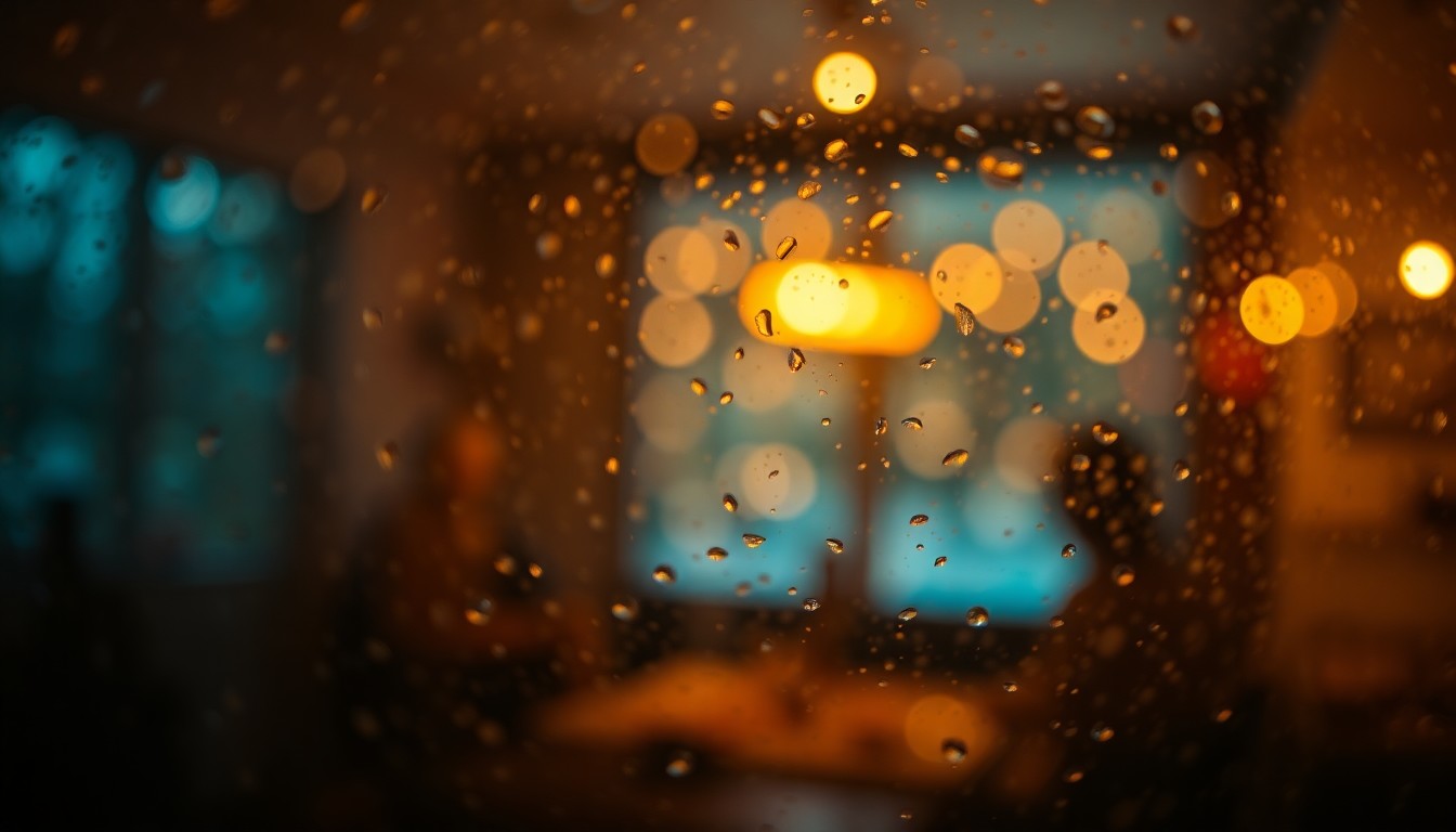 An abstract, impressionistic scene of soft, blurred light and color, conveying the intimate, thoughtful atmosphere of a poetry workshop.