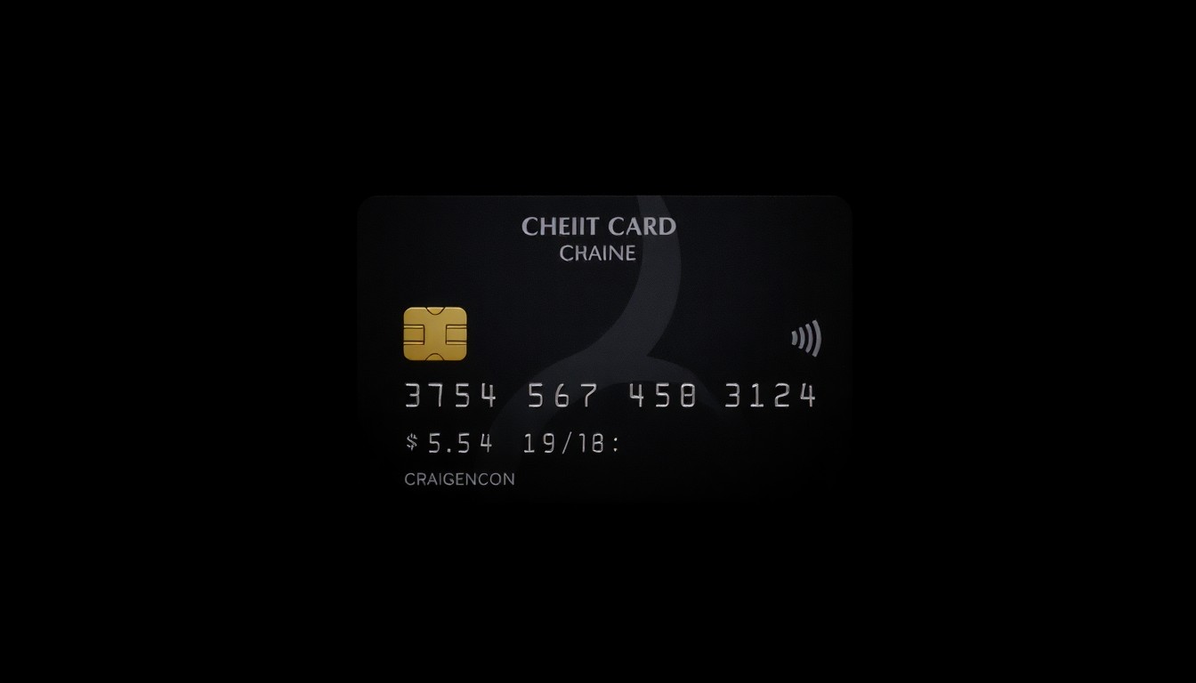 An extreme close-up of a credit card reflecting a harsh, direct camera flash, conceptually illustrating the financial crime at the center of this story.