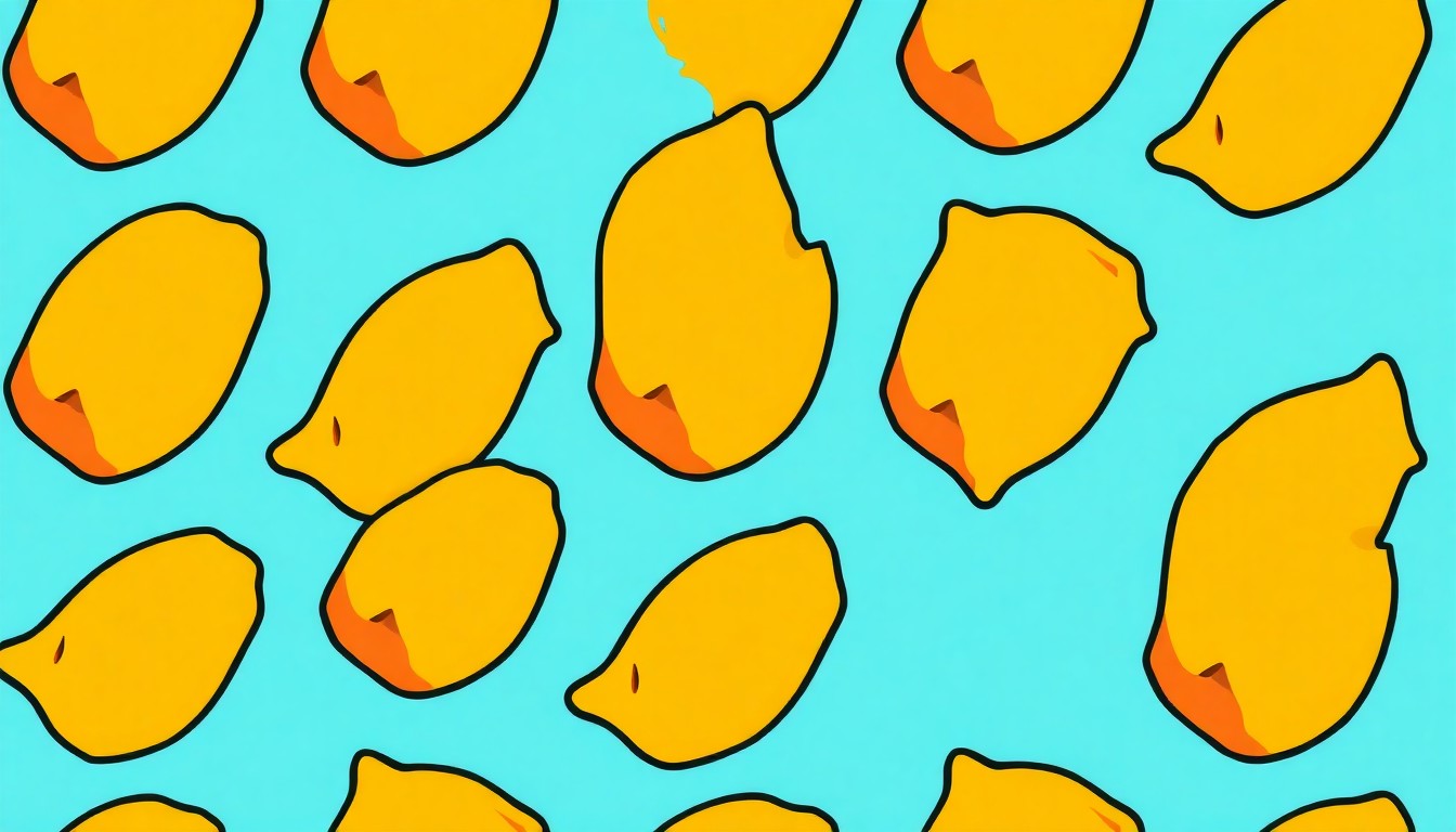 A highly stylized, abstracted grid of brightly colored pierogi dumplings, rendered in a bold, pop art silkscreen aesthetic that celebrates the bakery's signature offering.