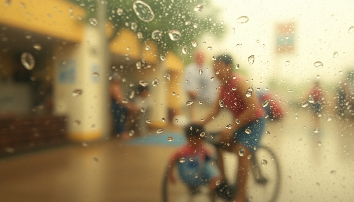 An abstract, impressionistic photograph composed of blurred, warm-toned lifestyle scenes related to water, conceptually representing the themes of the documentary film.
