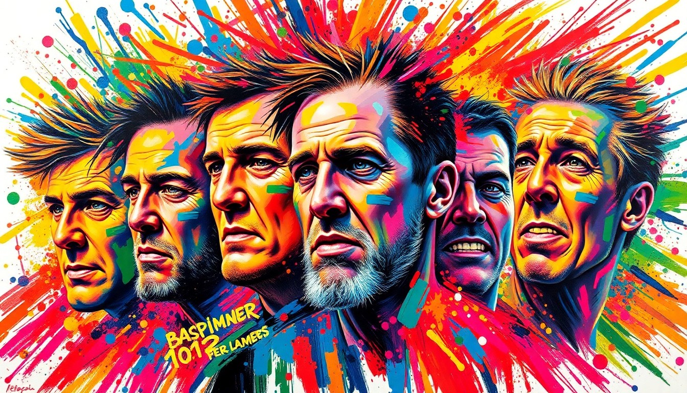 An abstract expressionist painting in neon colors, with rapid brushstrokes capturing the dynamic energy and passion of high school basketball coaches being recognized for their achievements.