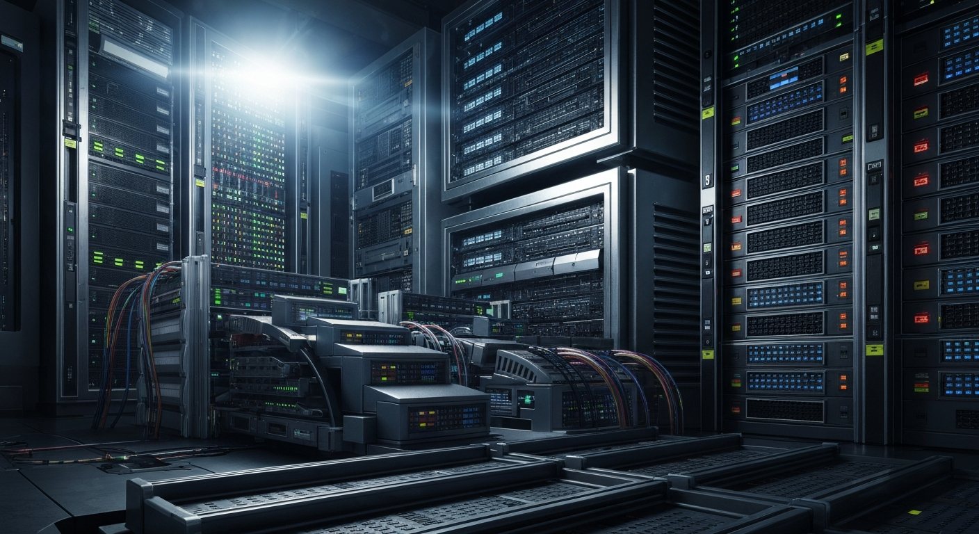 A cinematic macro photograph of heavy, industrial banking equipment and machinery, conveying a sense of institutional power and financial security through its dramatic lighting and detailed textures.