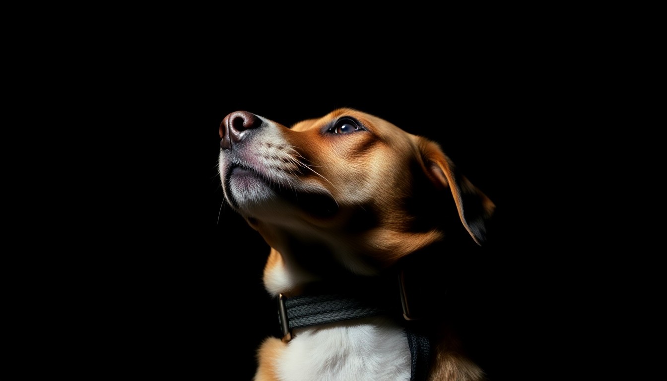 An extreme close-up photograph of a dog's collar and leash against a stark, black background, conveying the serious, investigative nature of this crime-related story.